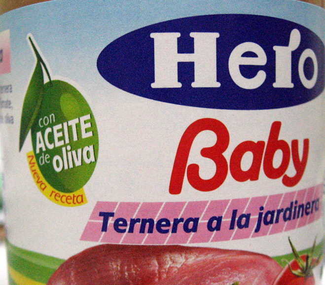 Uno de los envases de alimentos infantiles Hero Baby.