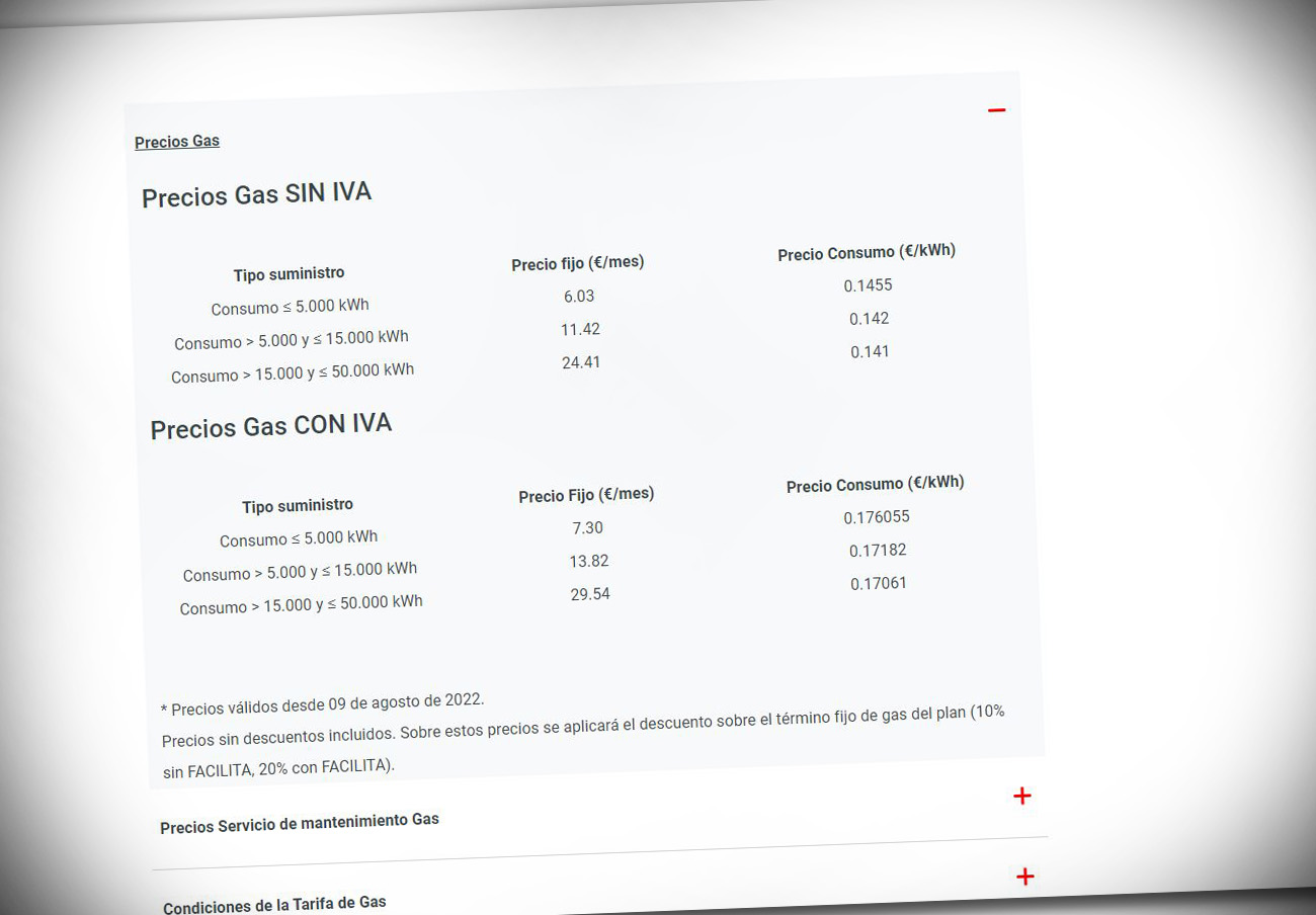 FACUA denuncia a la energética Total Energies por publicitar sus tarifas de gas sin incluir impuestos