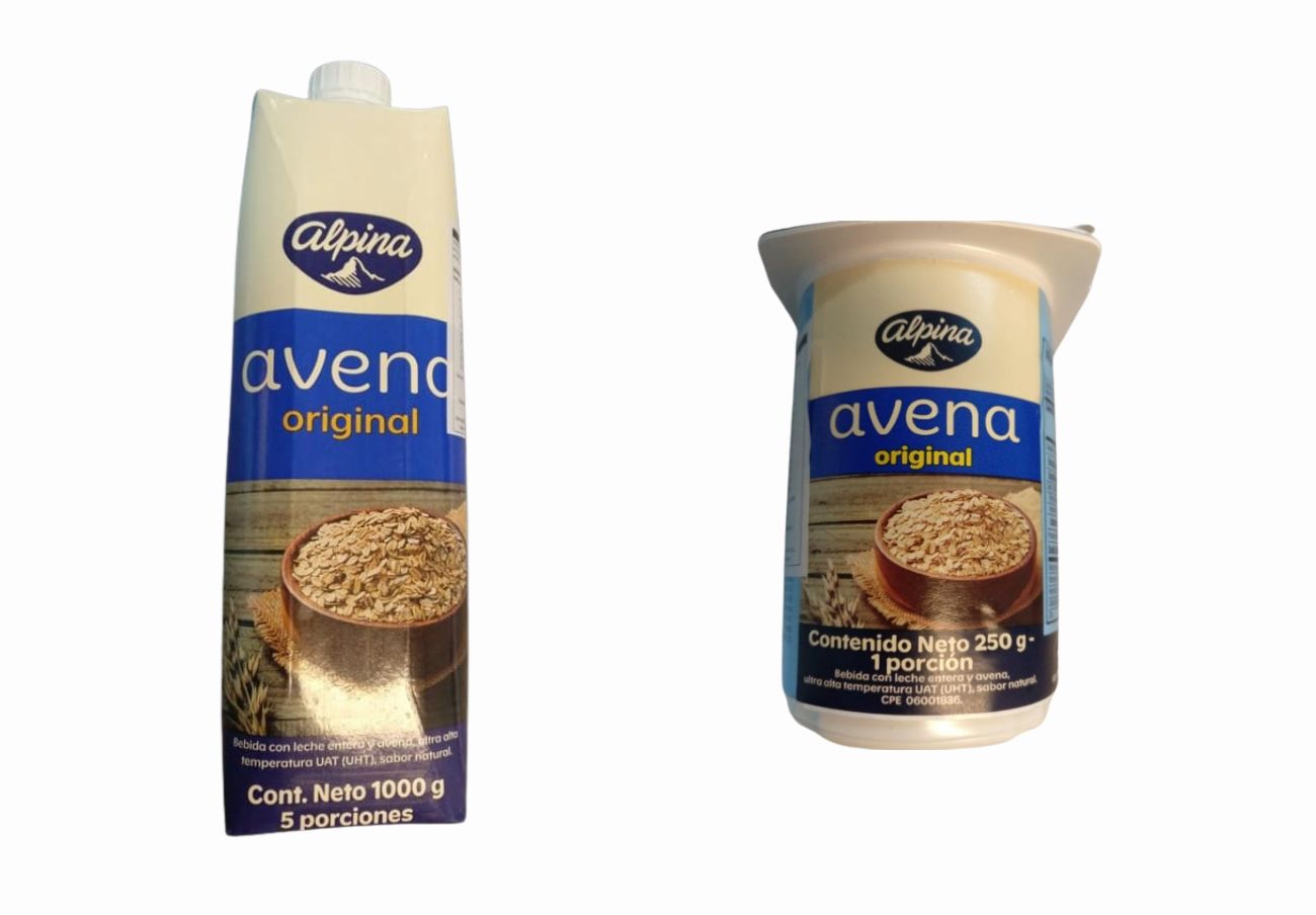 Detectan leche no declarada en el etiquetado de la bebida Avena original de la marca Alpina