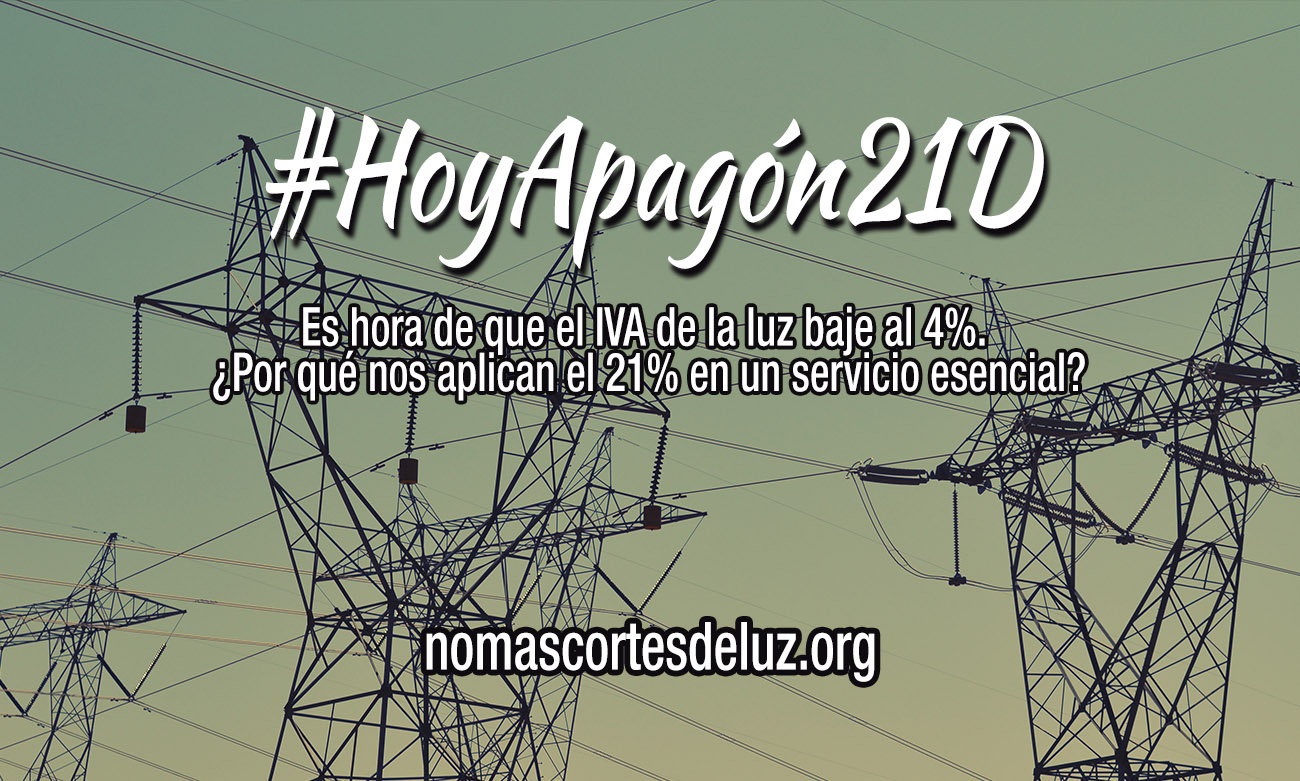 Es hora de que el IVA de la luz baje al 4%. ¿Por qué nos aplican el 21% en un servicio esencial? Es hora de que el IVA de la luz baje al 4%. ¿Por qué nos aplican el 21% en un servicio esencial?