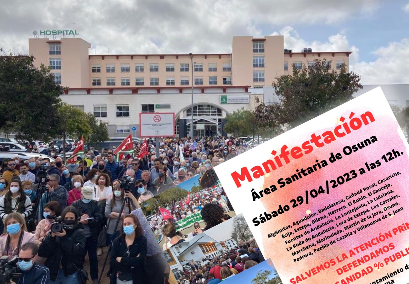 FACUA Sevilla llama a defender el Área Sanitaria de Osuna en la manifestación del sábado 29 de abril