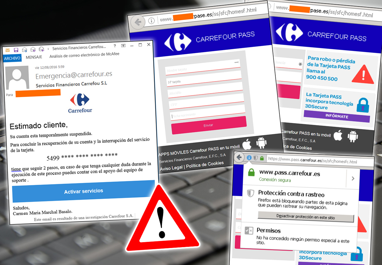 Una oleada de correos 'phishing' suplanta al servicio Carrefour Pass para robar los datos a los usuarios Una oleada de correos 'phishing' suplanta al servicio Carrefour Pass para robar los datos a los usuarios