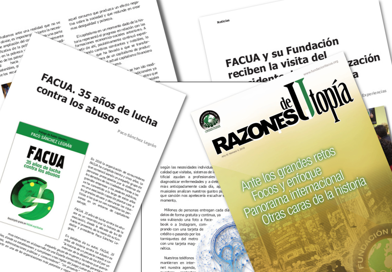 La Fundación FACUA publica el cuarto número de su revista 'Razones de Utopía'