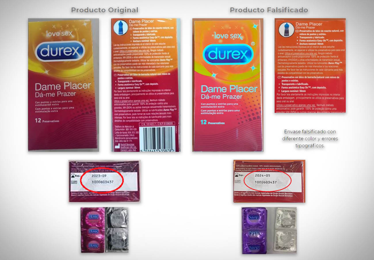 Sanidad alerta de la venta en España de unidades falsificadas de los preservativos Durex