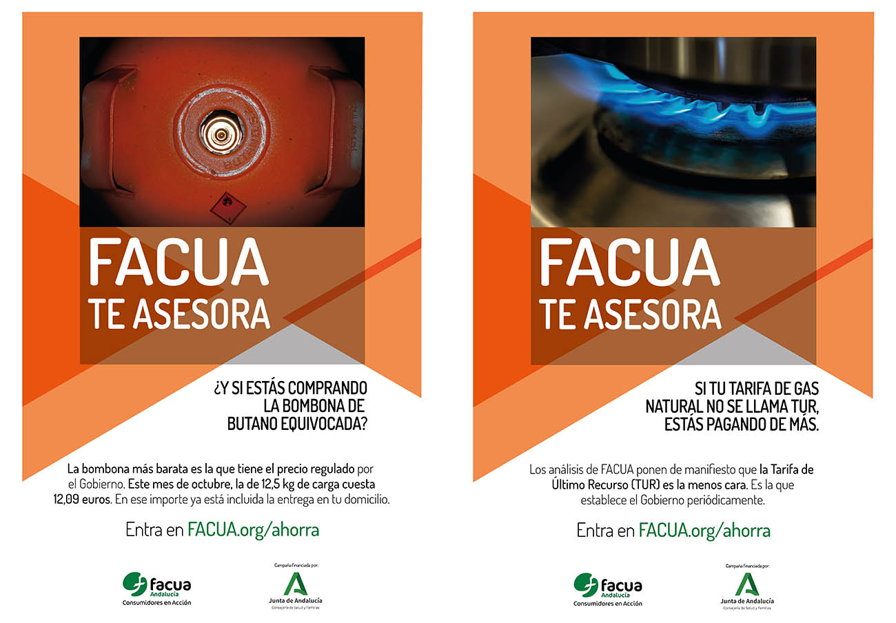 Creatividades de la campaña de FACUA Andalucía.