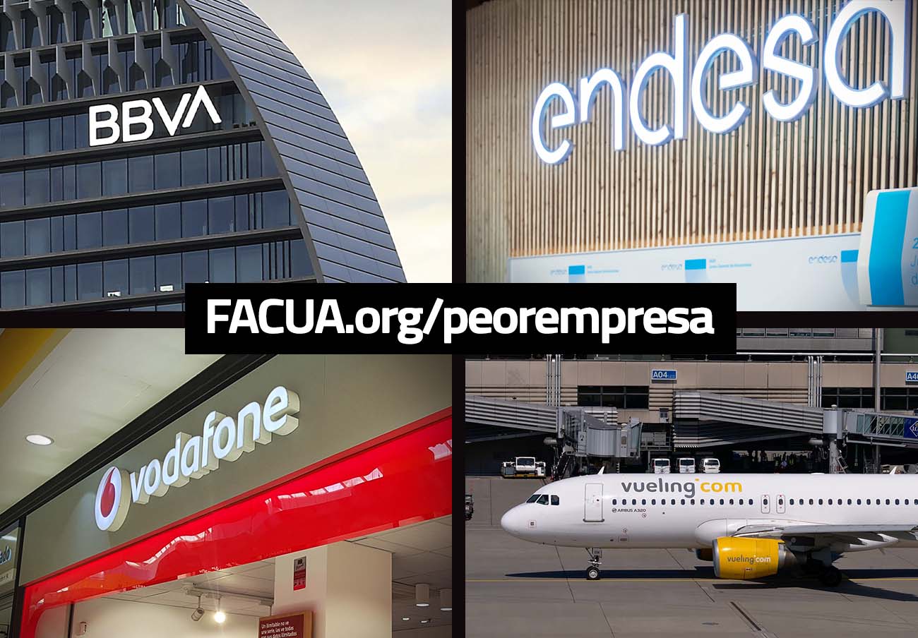 BBVA, Endesa, Vodafone y Vueling, nominadas en la 11ª edición de los premios a La Peor Empresa del Año
