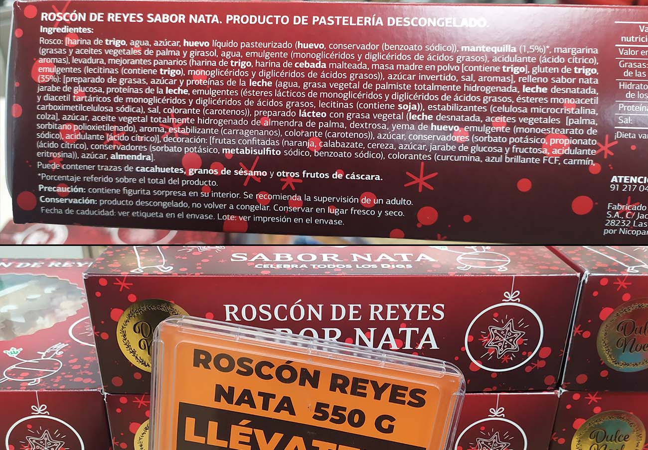 Roscón de Reyes a la venta en los supermercados Dia.