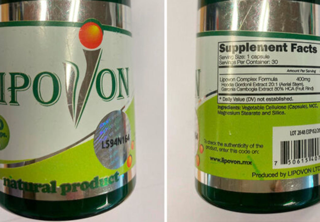 La Aemps ordena la retirada del complemento alimentario Lipovon por presentar un componente peligroso