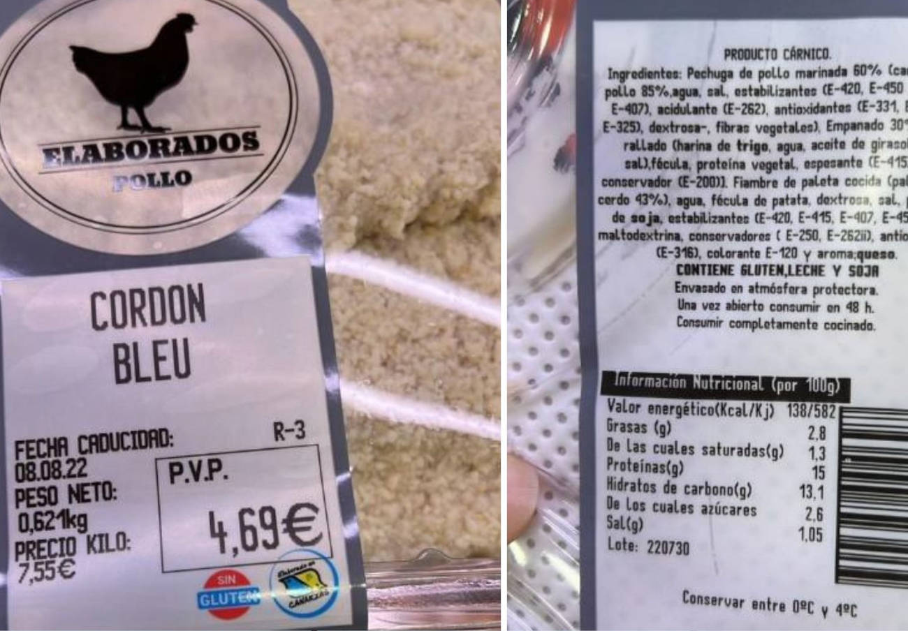 Alertan de la presencia de gluten no declarado en el producto cárnico Cordon Bleu Extra de Mercadona 