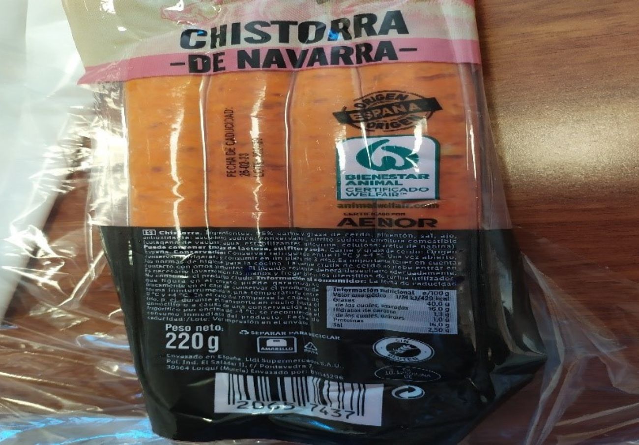Alertan de la presencia de Salmonella en chistorra de Navarra comercializada por Lidl