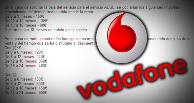 Vodafone amenaza con penalizaciones ilegales de hasta 726 euros por la baja de su 'todo en uno'