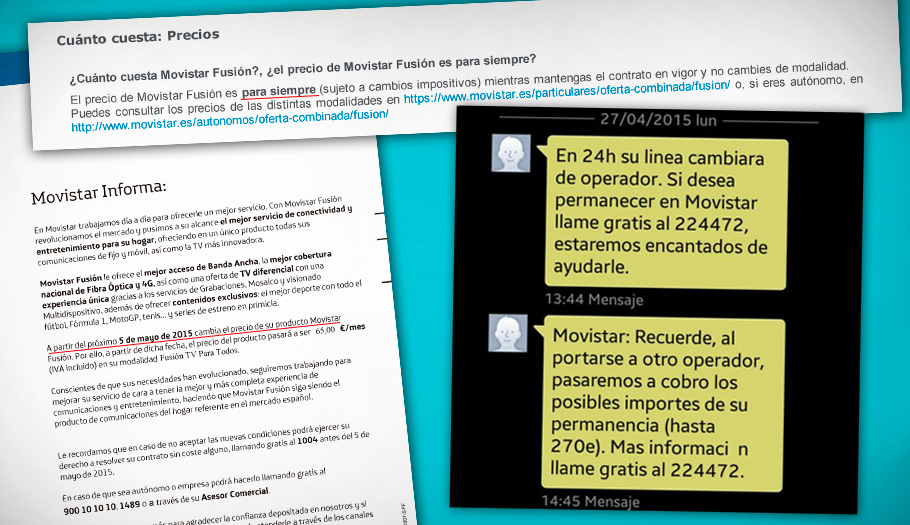 Telefónica amenaza con multas de hasta 270 euros al pedir la baja por la subida ilegal de Movistar Fusión Telefónica amenaza con multas de hasta 270 euros al pedir la baja por la subida ilegal de Movistar Fusión